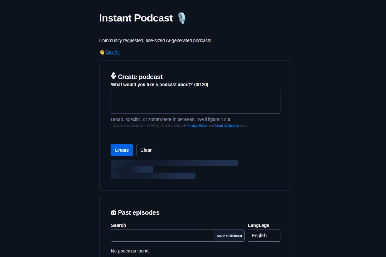 Instant Podcast官网截图
