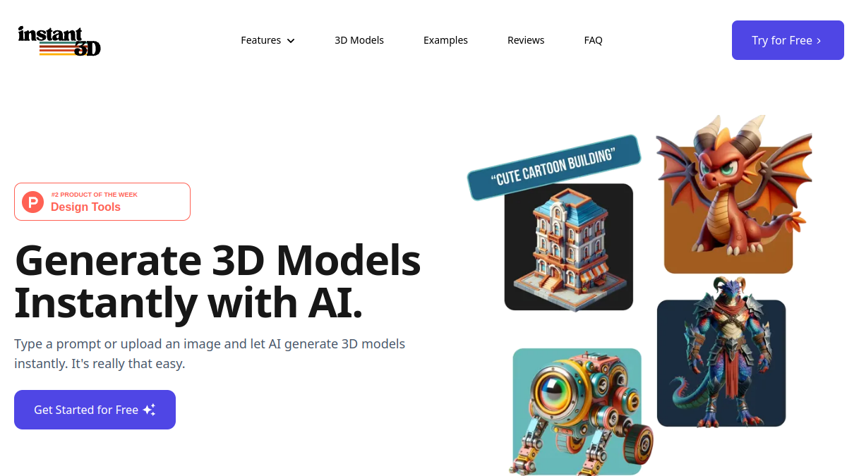 Instant 3D AI官网截图