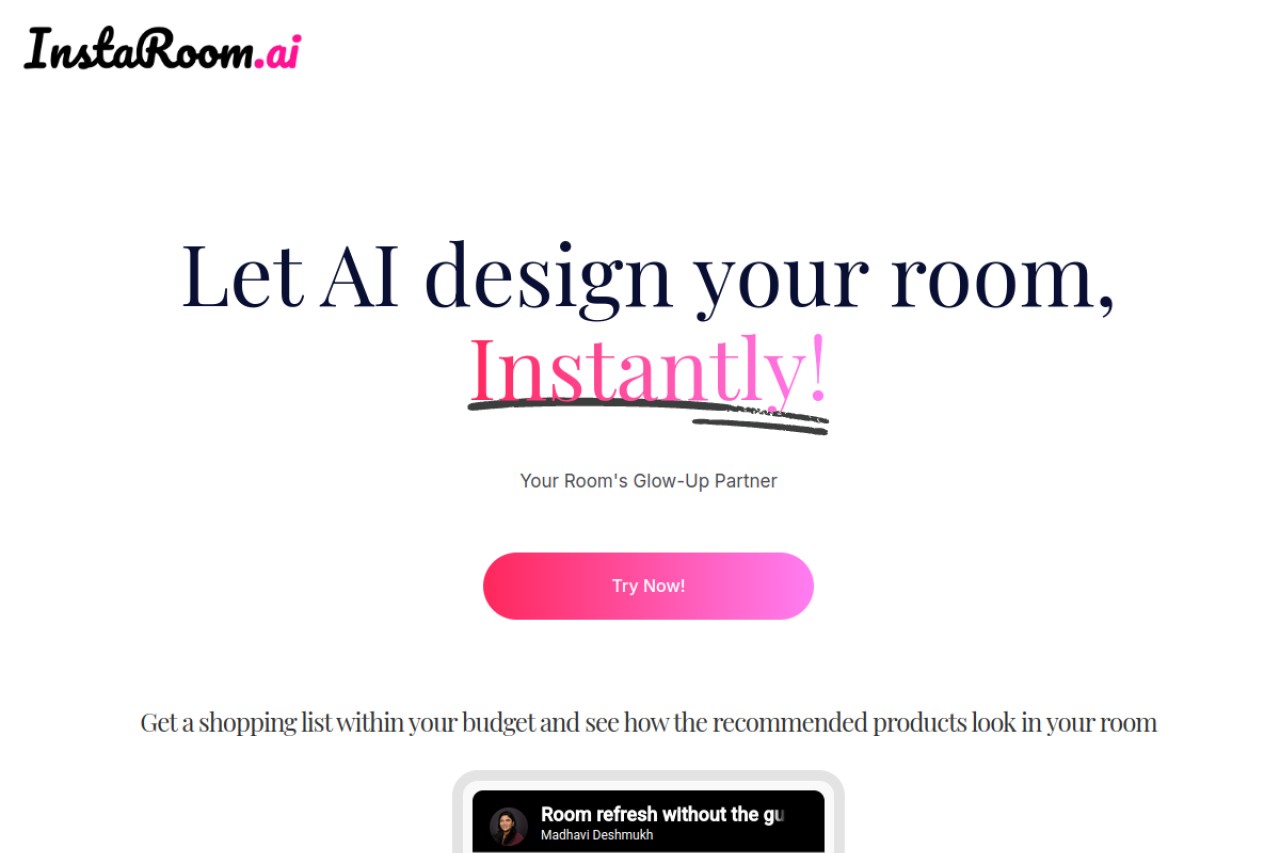 InstaRoom.ai官网截图