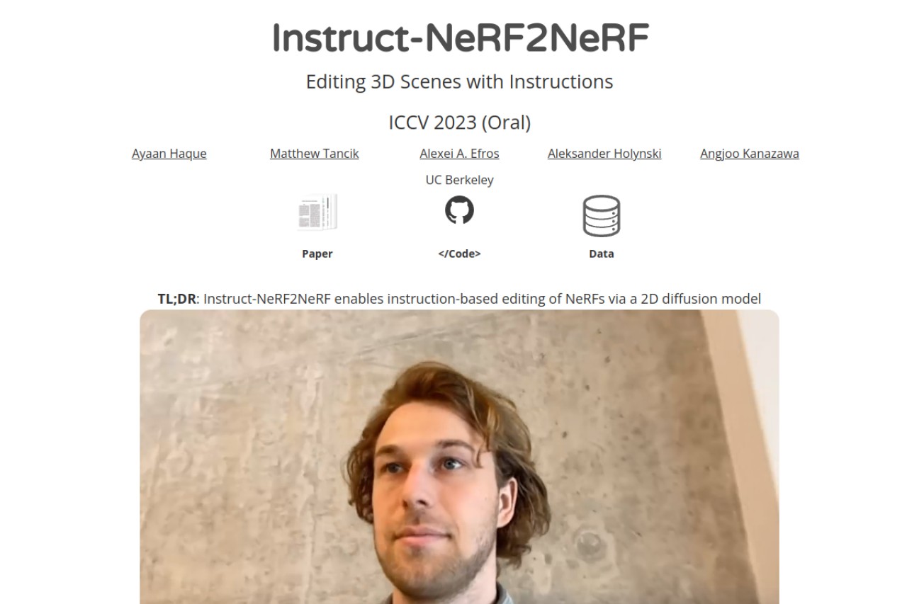 Instruct-NeRF2NeRF官网截图