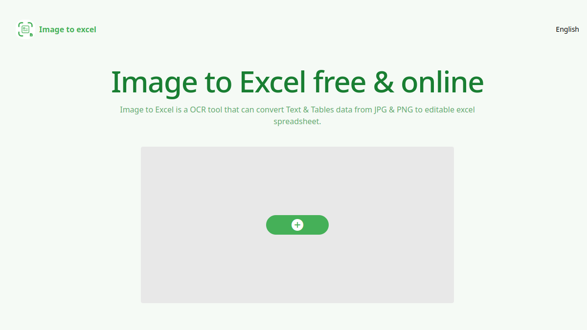 Image to excel官网截图