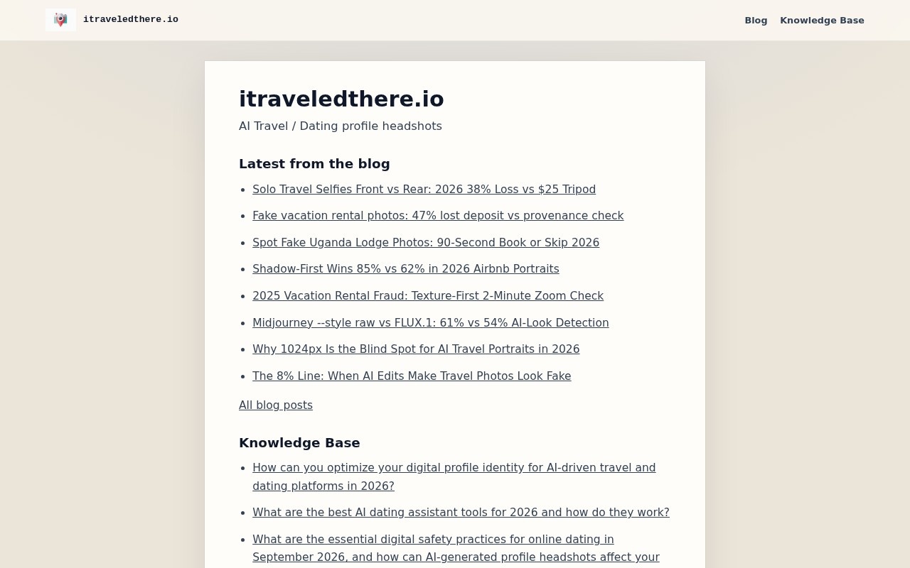 AI Travel Selfies官网截图