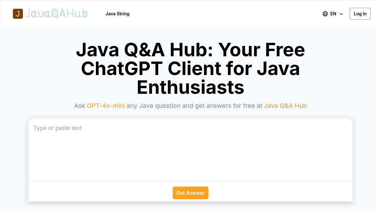 Java Q&A Hub官网截图