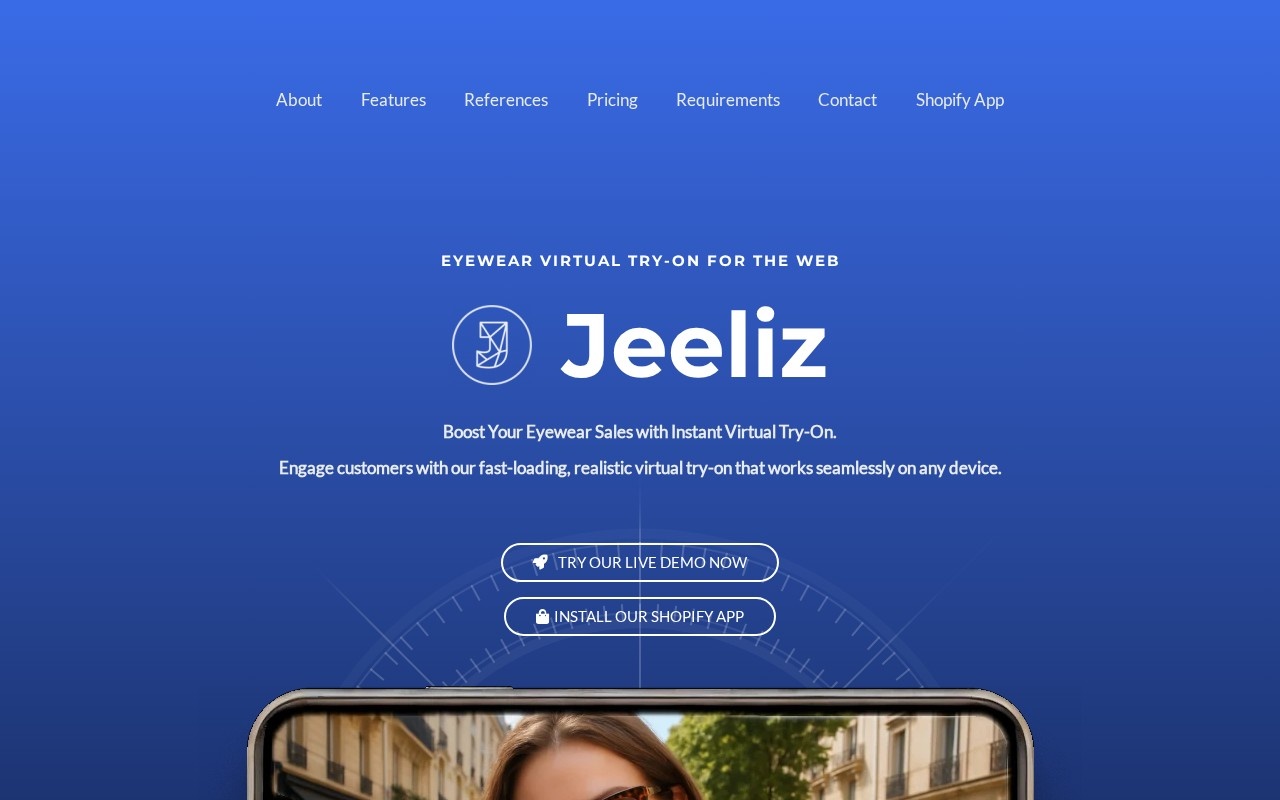 Jeeliz官网截图
