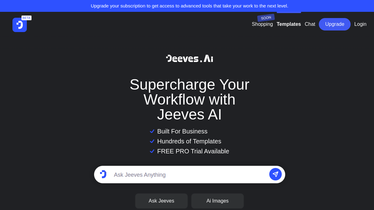 Jeeves.Ai官网截图