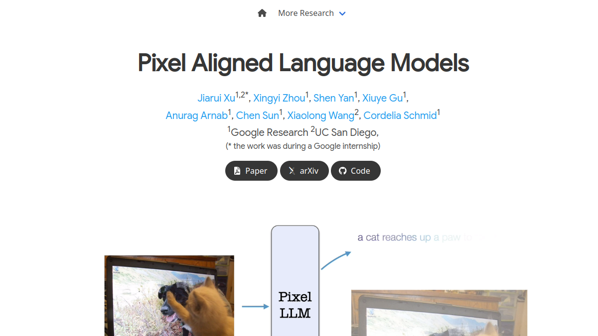 PixelLLM官网截图