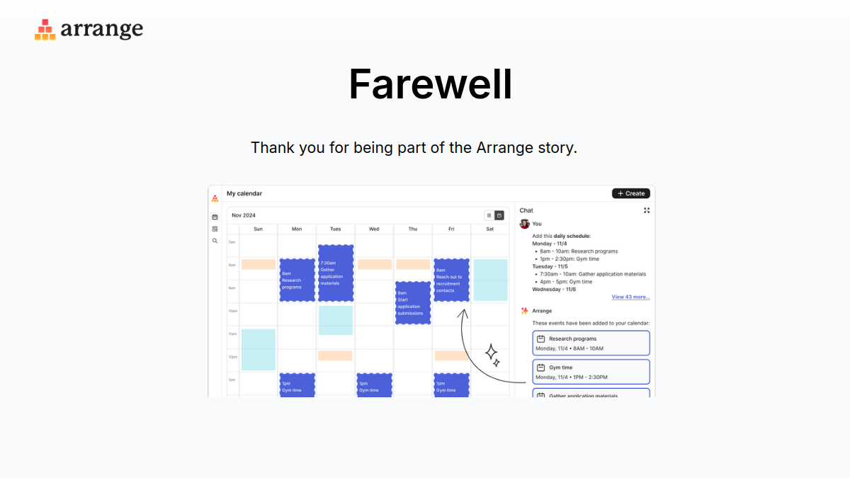 Arrange官网截图