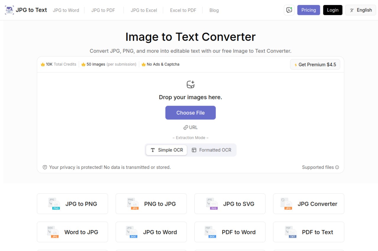 jpgtotext.com官网截图