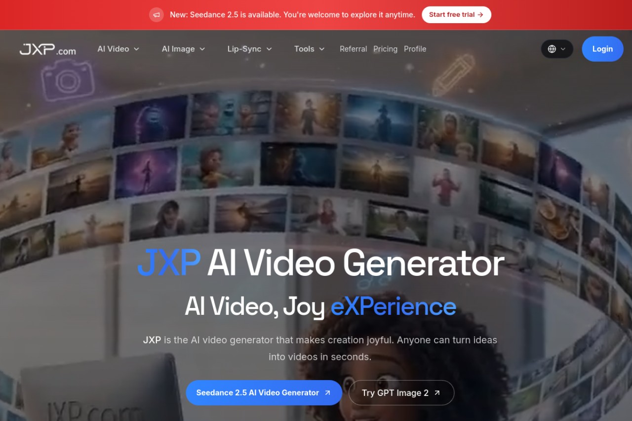 JXP AI Video Generator官网截图