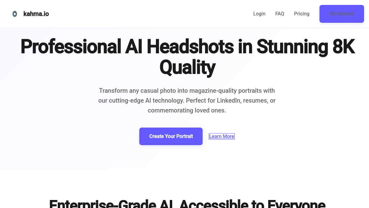 AI headshots and selfies官网截图