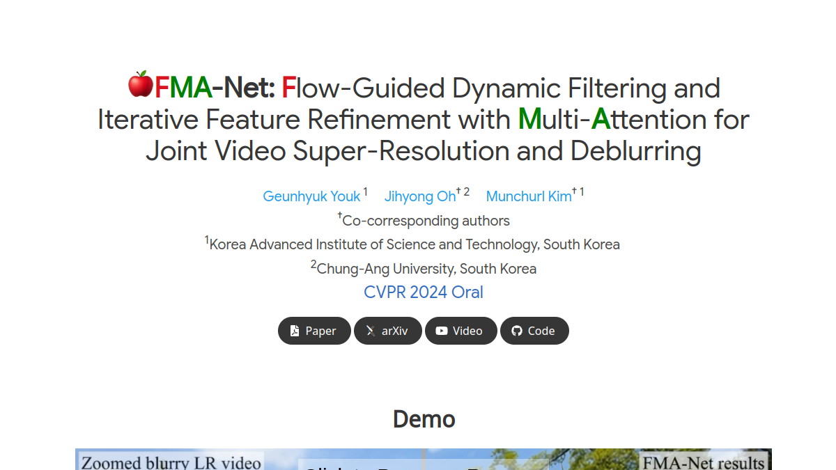 FMA-Net官网截图