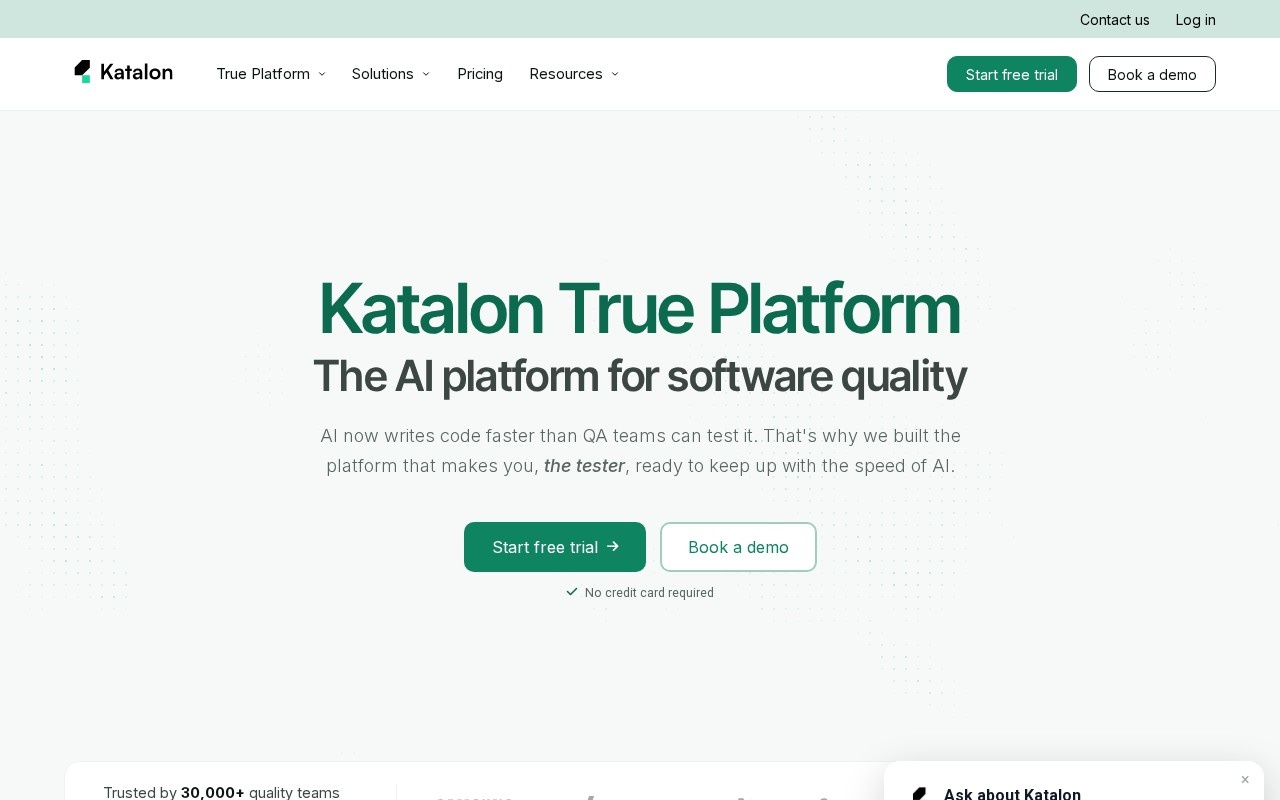 Katalon官网截图