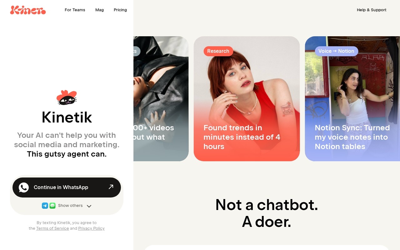 Kinetik官网截图