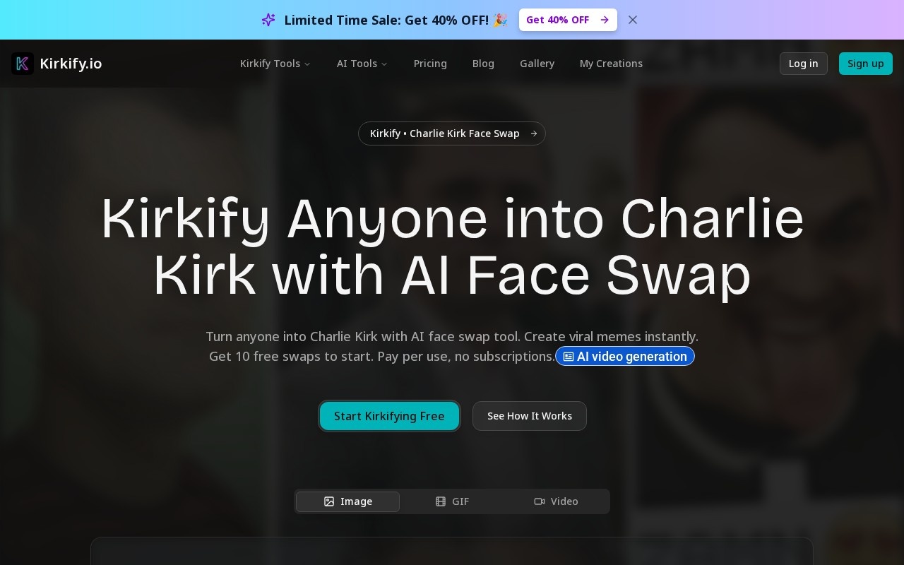 Kirkify AI官网截图