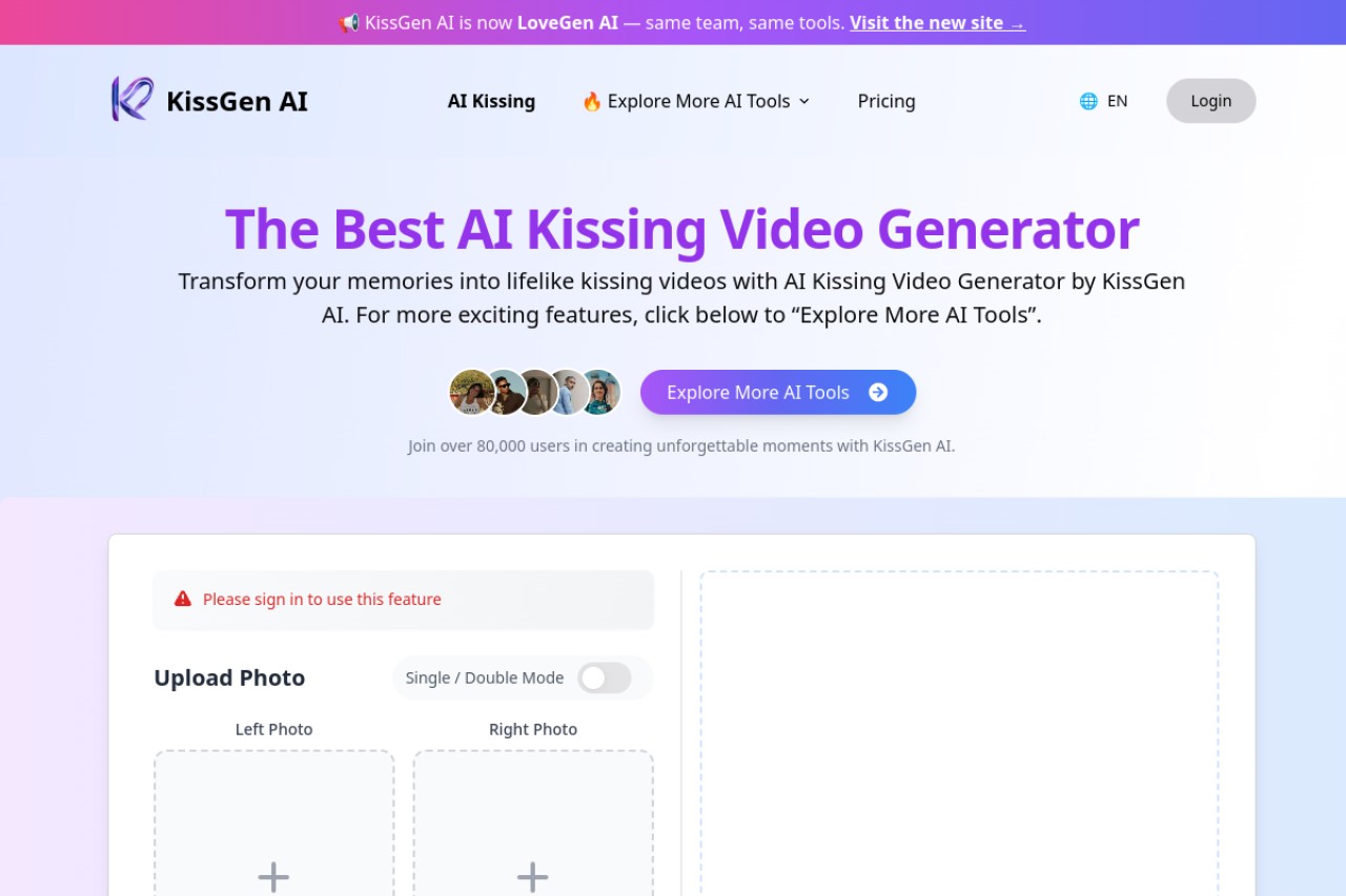 Kissgen AI官网截图