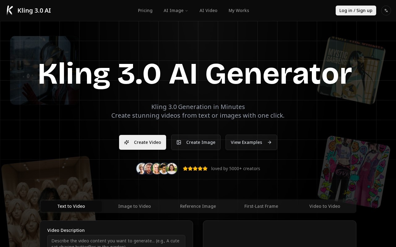 Kling 3.0 AI官网截图