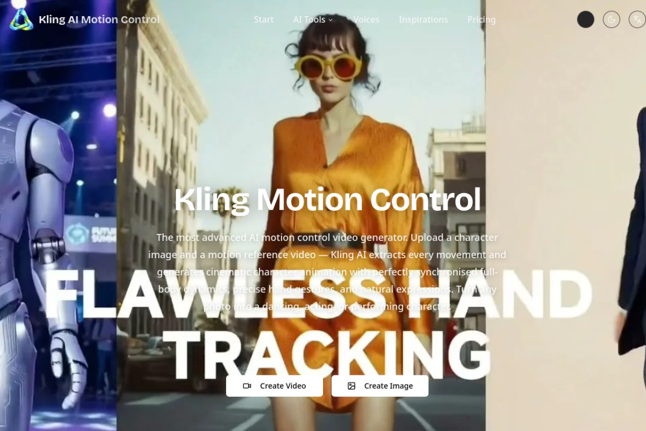 Kling AI Motion Control官网截图