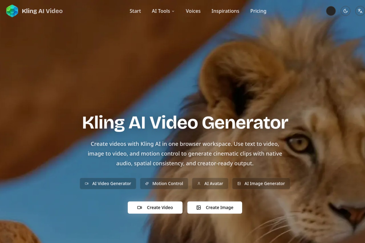 Kling AI Video Generator官网截图