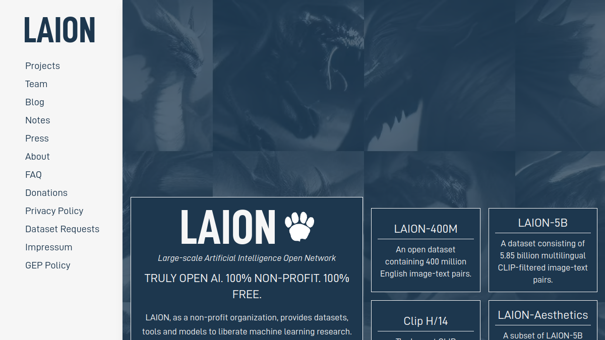 Laion官网截图
