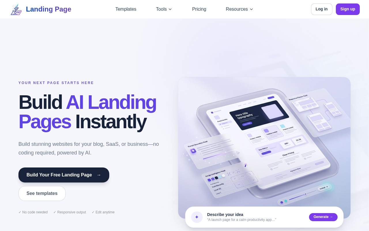 LandingPage AI官网截图