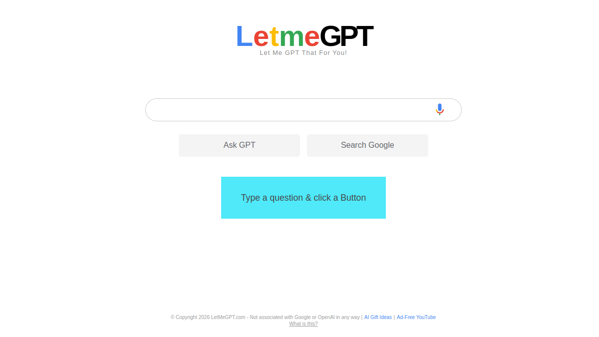 LMGTFY + GPT = LetMeGPT官网截图