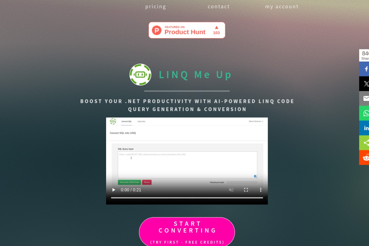 LINQ Me Up官网截图