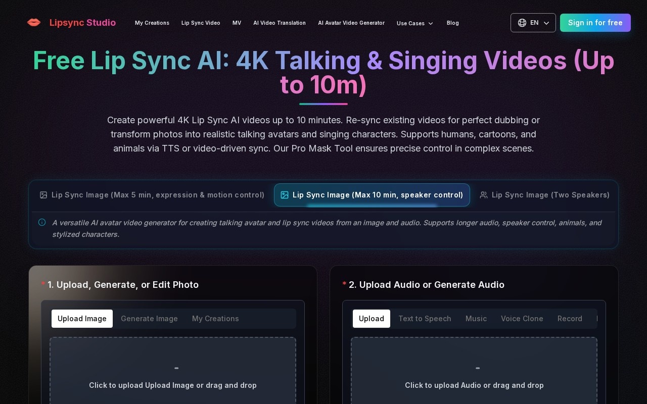 LipSync Studio官网截图