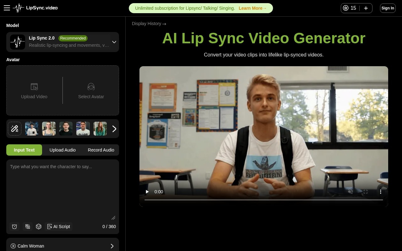 LipSync.video官网截图