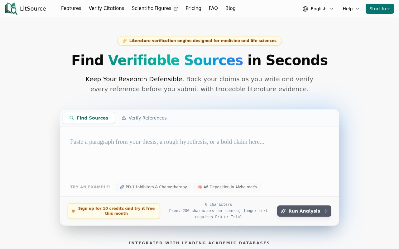 LitSource - PubMed Citation Finder & Reference Checker官网截图