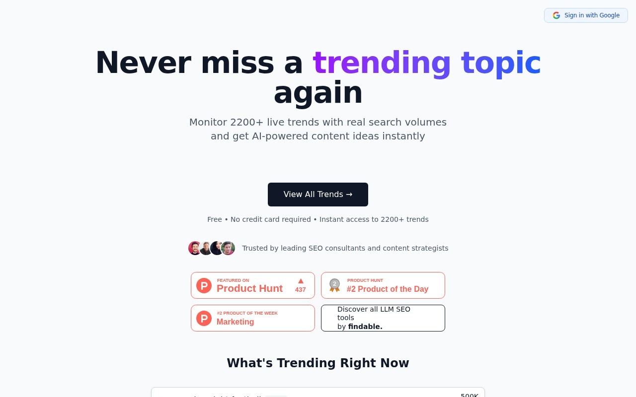 Google Trends Monitor官网截图