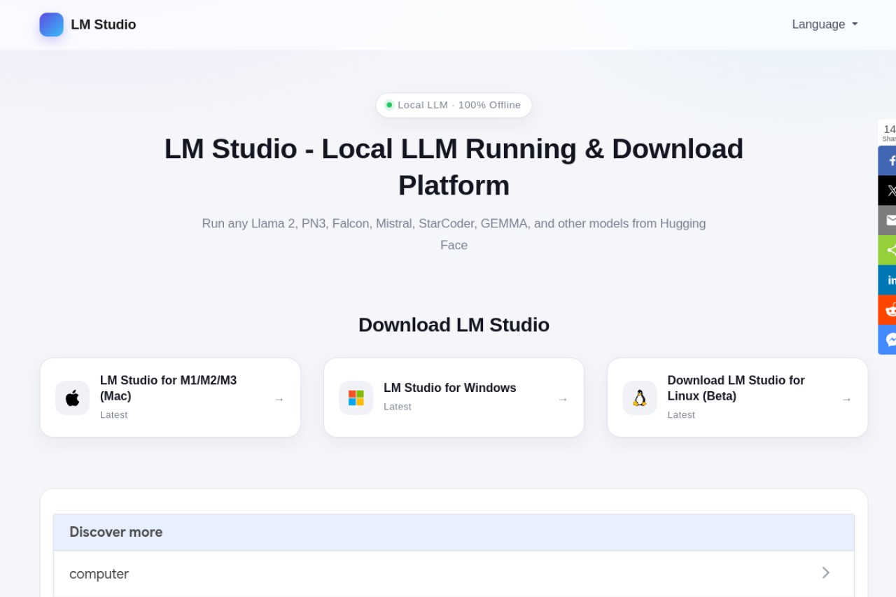 LM Studio官网截图