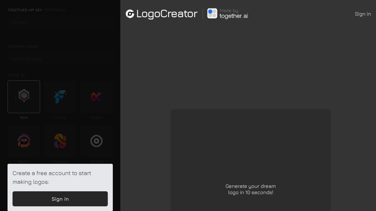 Logo-creator.io官网截图