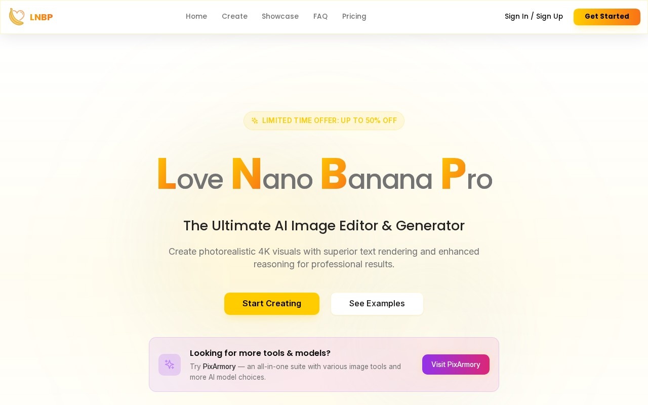 LNBP: Love Nano Banana Pro官网截图