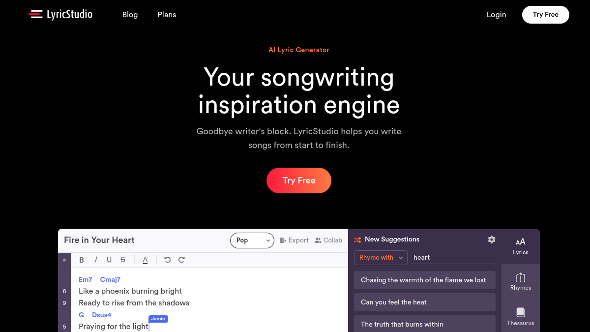 LyricStudio官网截图