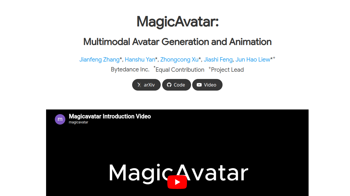 MagicAvatar官网截图