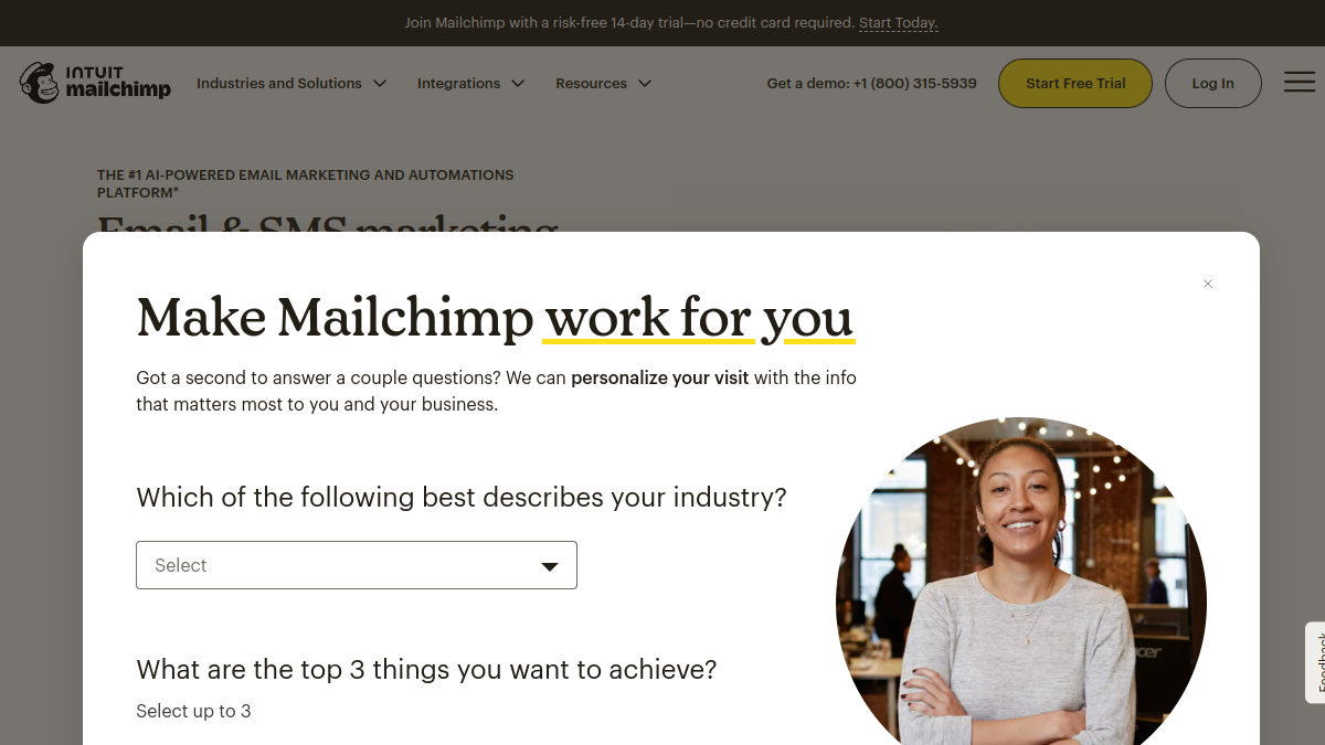 Mailchimp官网截图