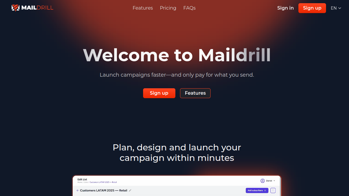 Maildrill官网截图
