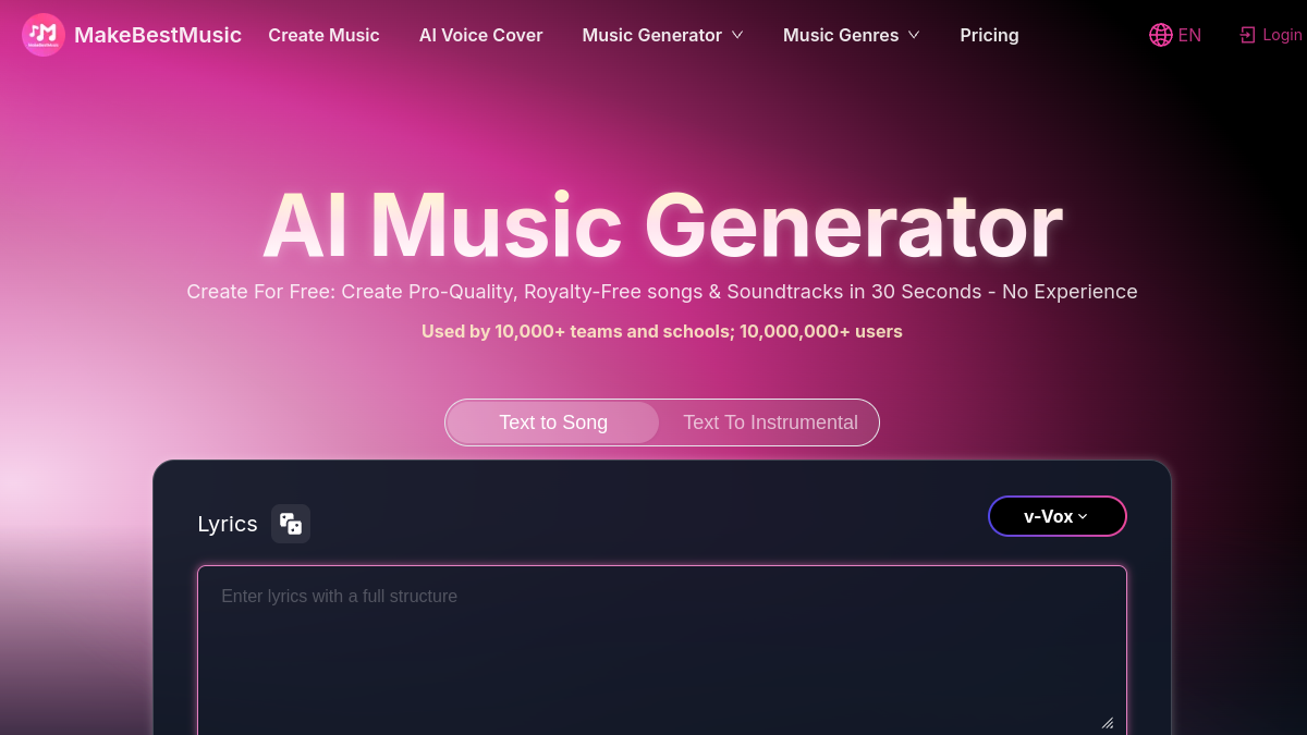 MakeBestMusic官网截图