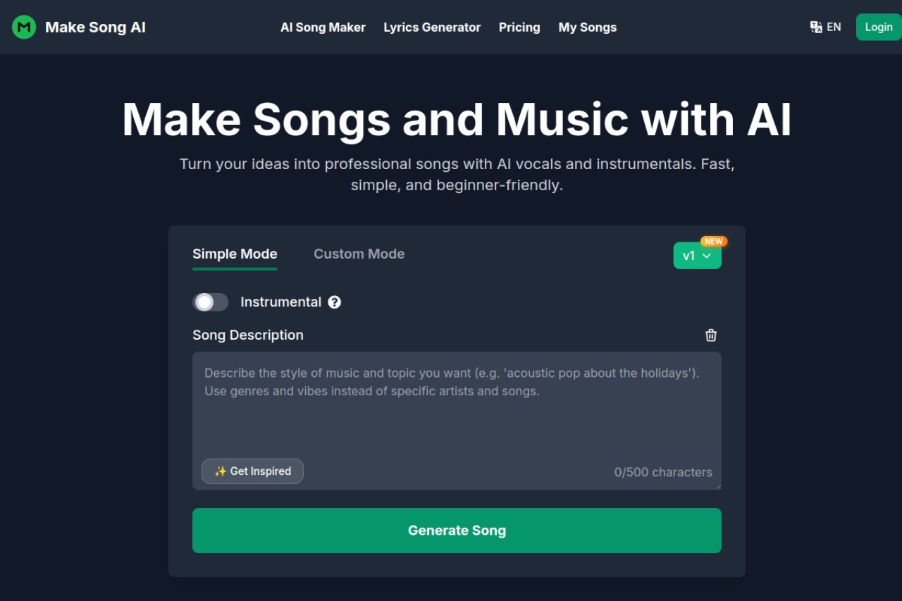 Make Song AI官网截图