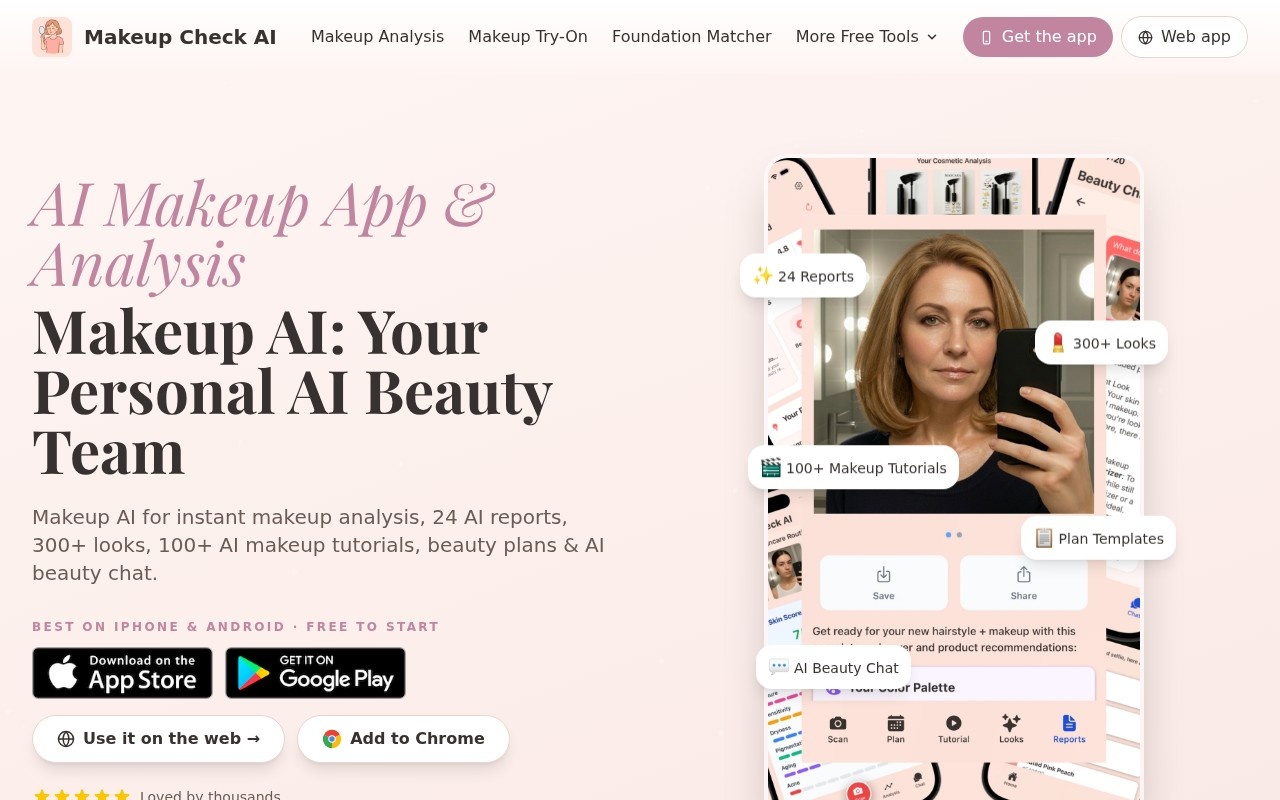 Makeup Check AI官网截图