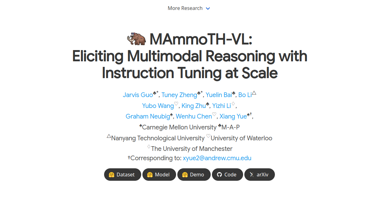 MAmmoTH-VL官网截图