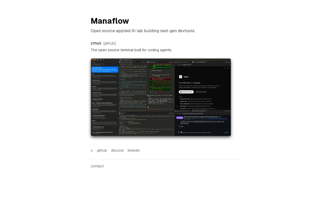 Manaflow官网截图