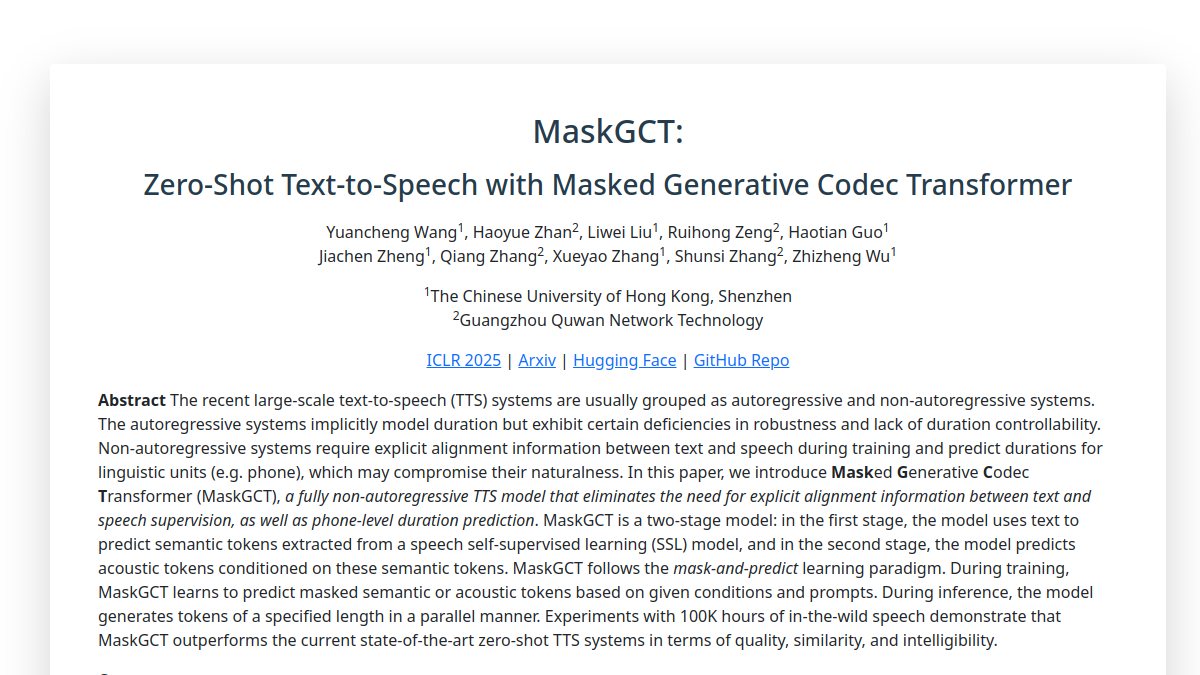 MaskGCT官网截图