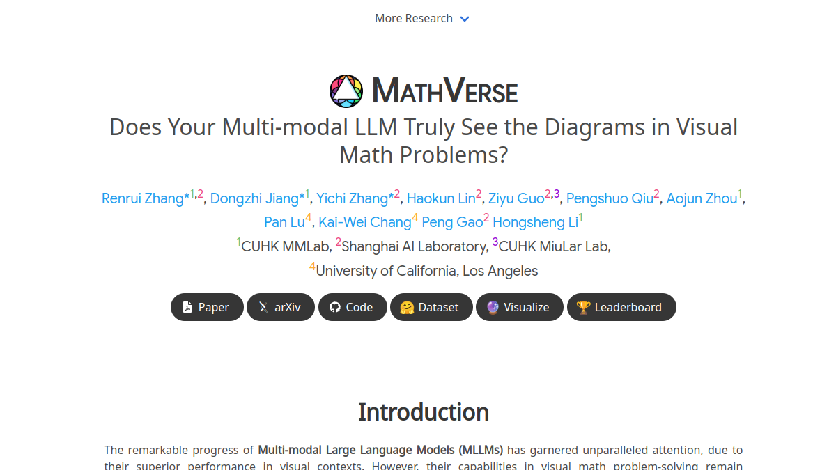 MATHVERSE官网截图