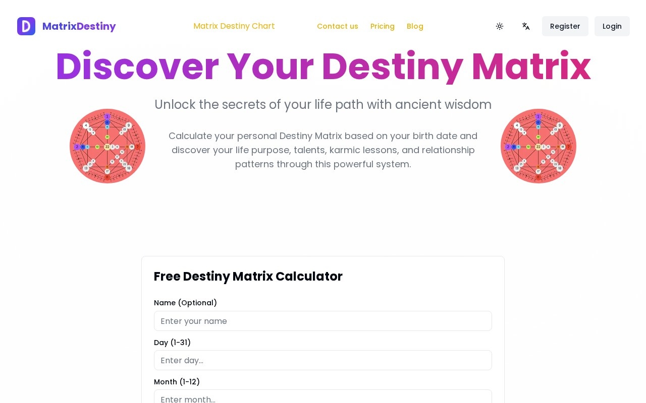 Destiny Matrix Chart Calculator官网截图