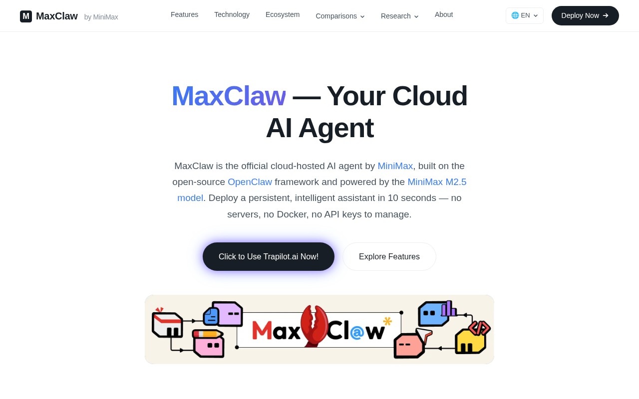 MaxClaw官网截图