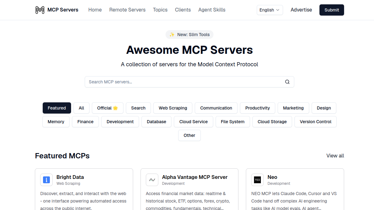 Awesome MCP Servers官网截图
