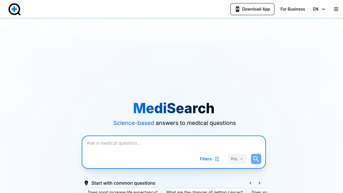 MediSearch官网截图