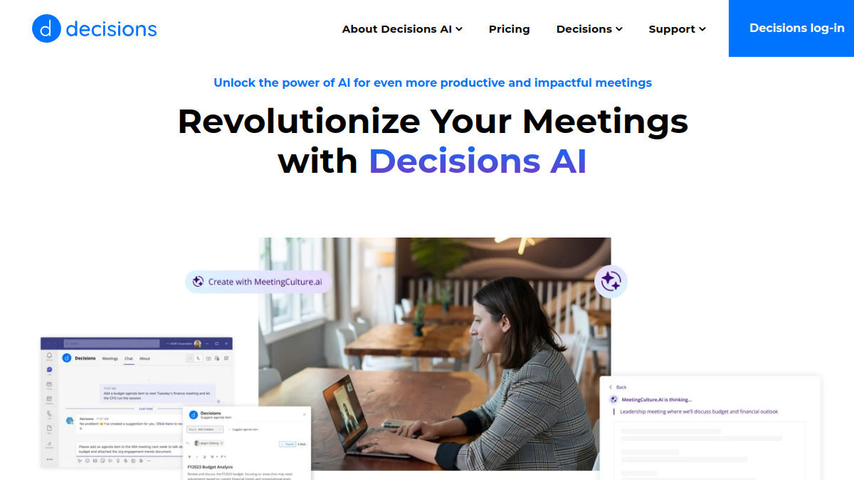 MeetingCulture.ai from Decisions官网截图