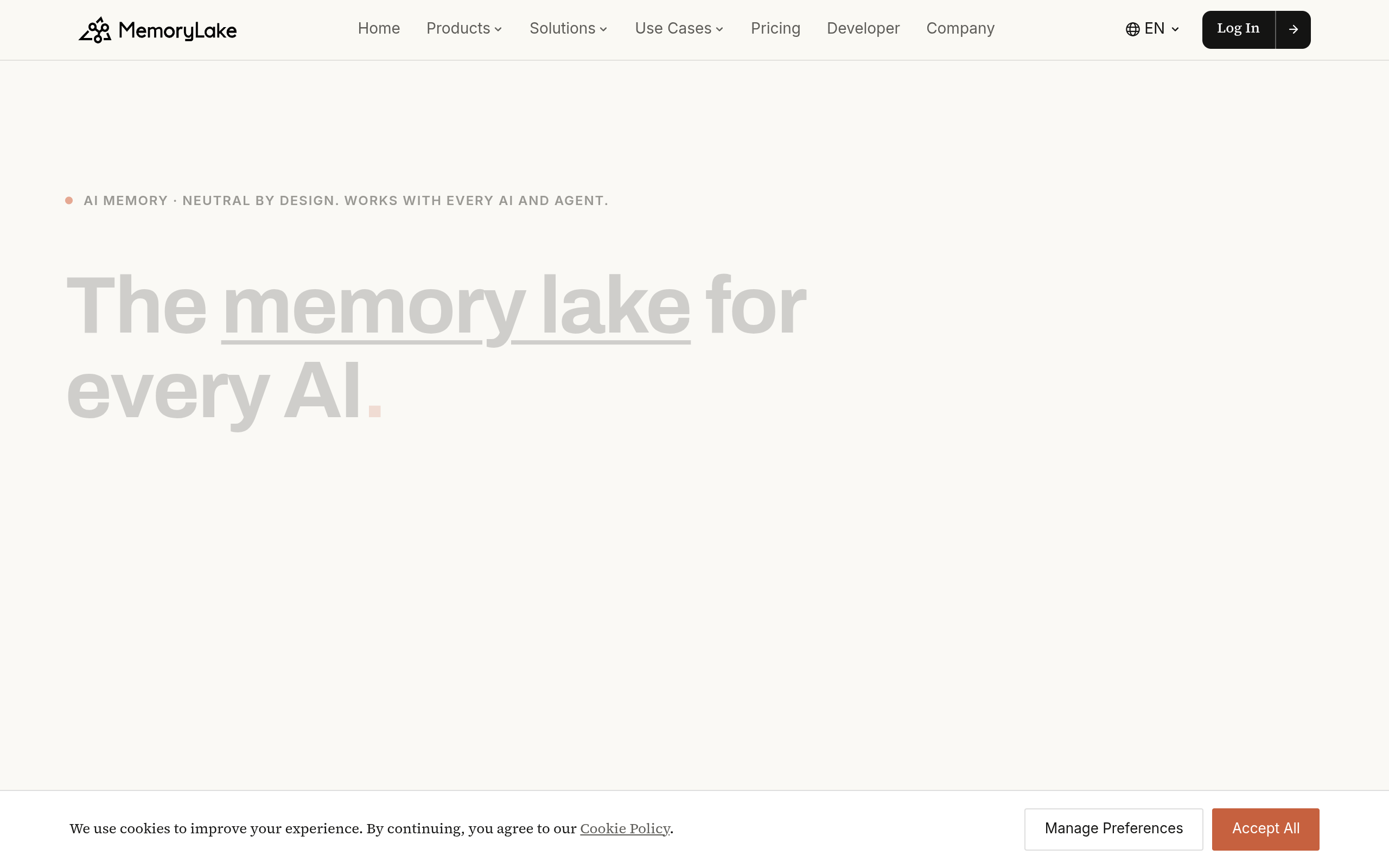 MemoryLake官网截图